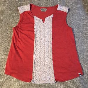 Lucky Brand Orange Lace Tanktop